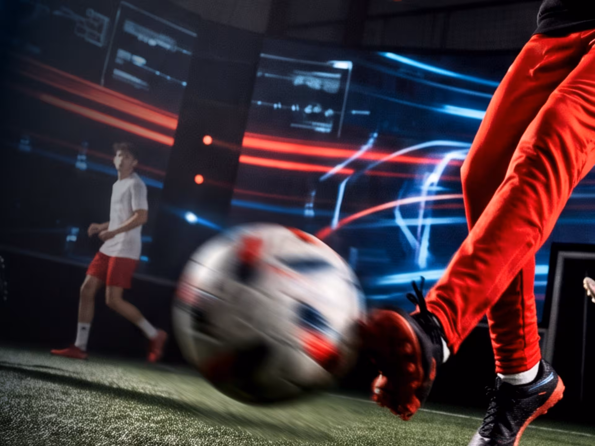 Mladi nogometaš na treningu Akademije Lab360 v Soccerbotu 360